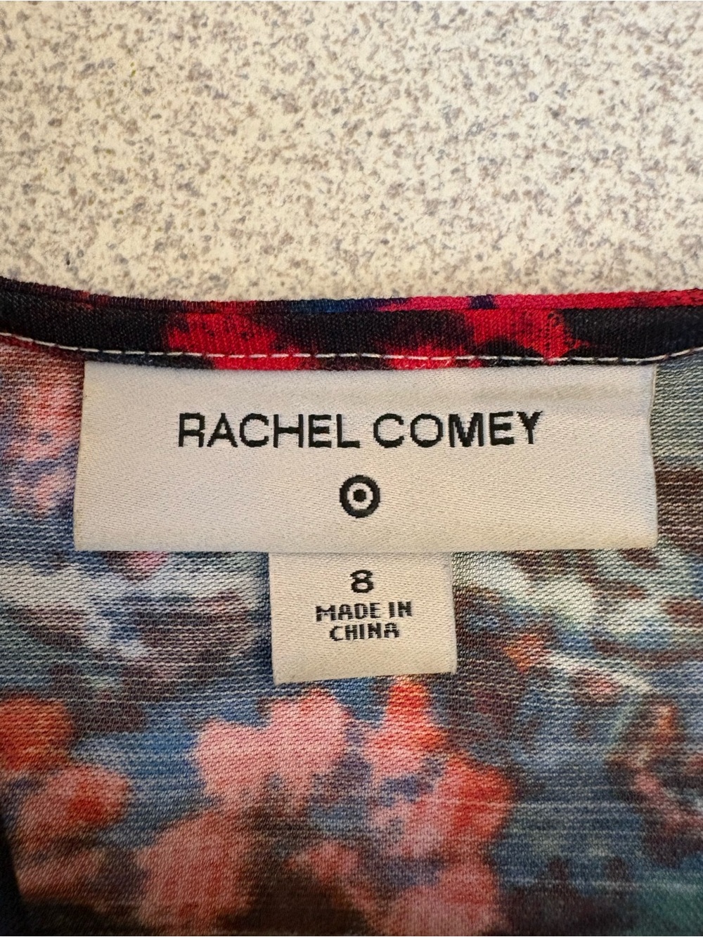 Rachel Comey Black Dress with Red Floral Print and Puff Sleeves - Picture 3 of 3